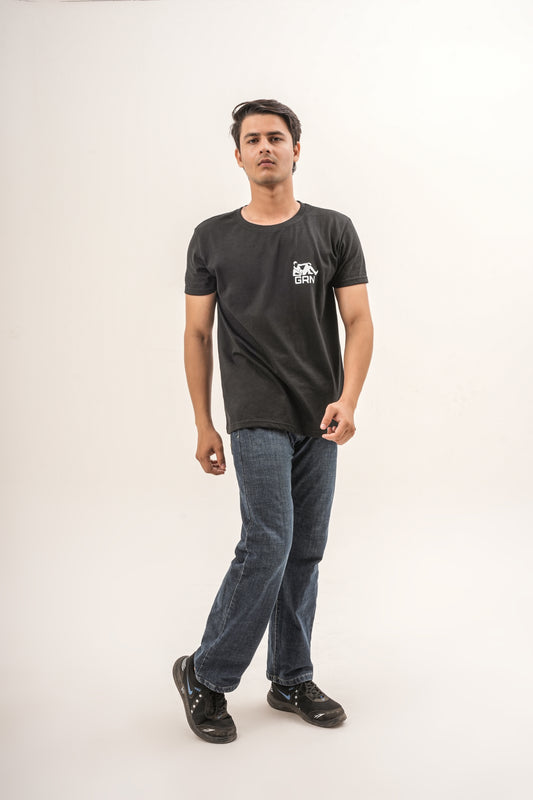 GRN Polycotton Round Neck T-Shirt – Half Sleeve, 180 GSM, Quick-Dry, Lightweight for Casual Team Wear