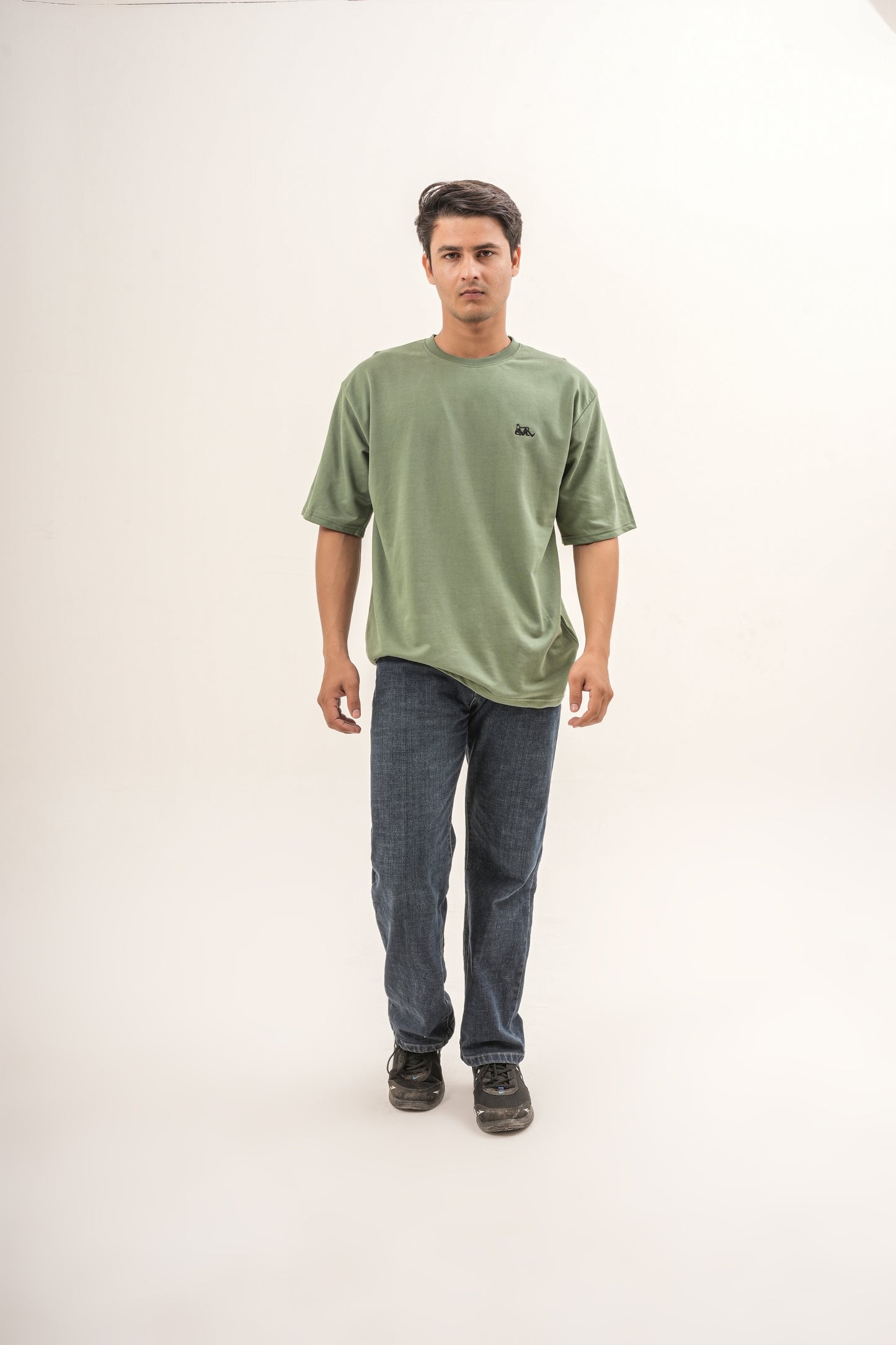 GRN Men’s Oversized T-Shirt French Terry Cotton Round Neck Half Sleeve