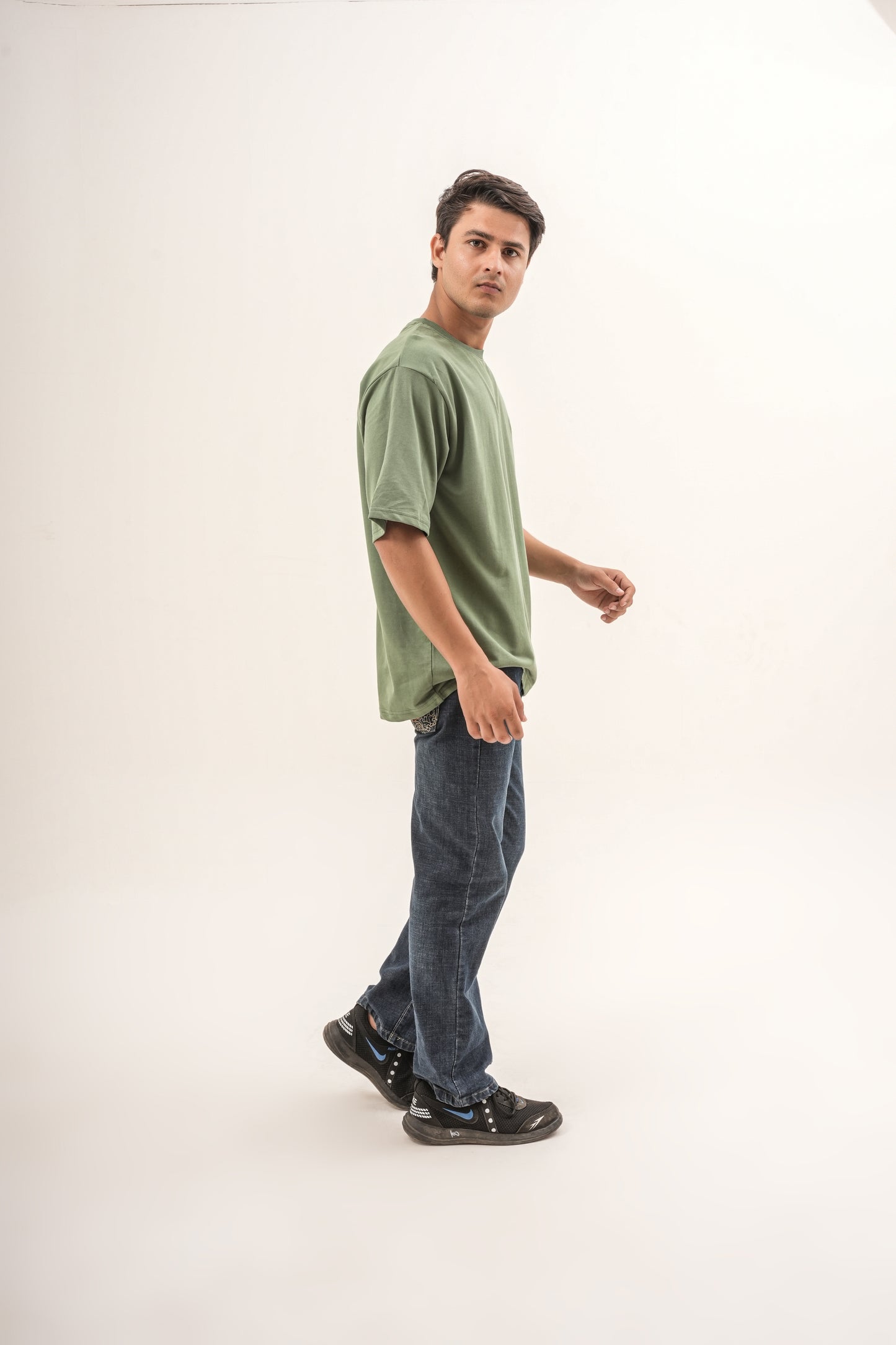 GRN Men’s Oversized T-Shirt French Terry Cotton Round Neck Half Sleeve
