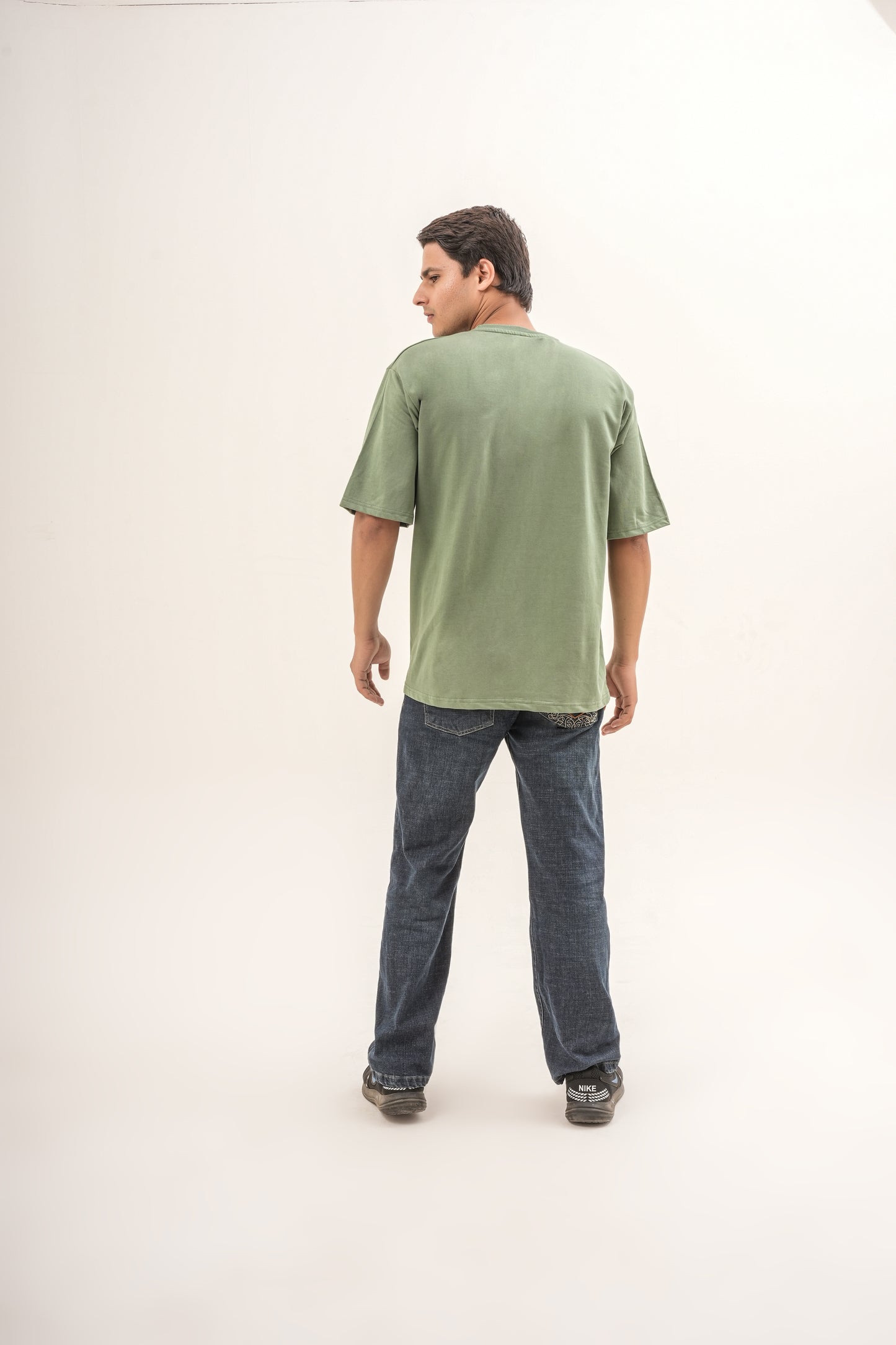 GRN Men’s Oversized T-Shirt French Terry Cotton Round Neck Half Sleeve