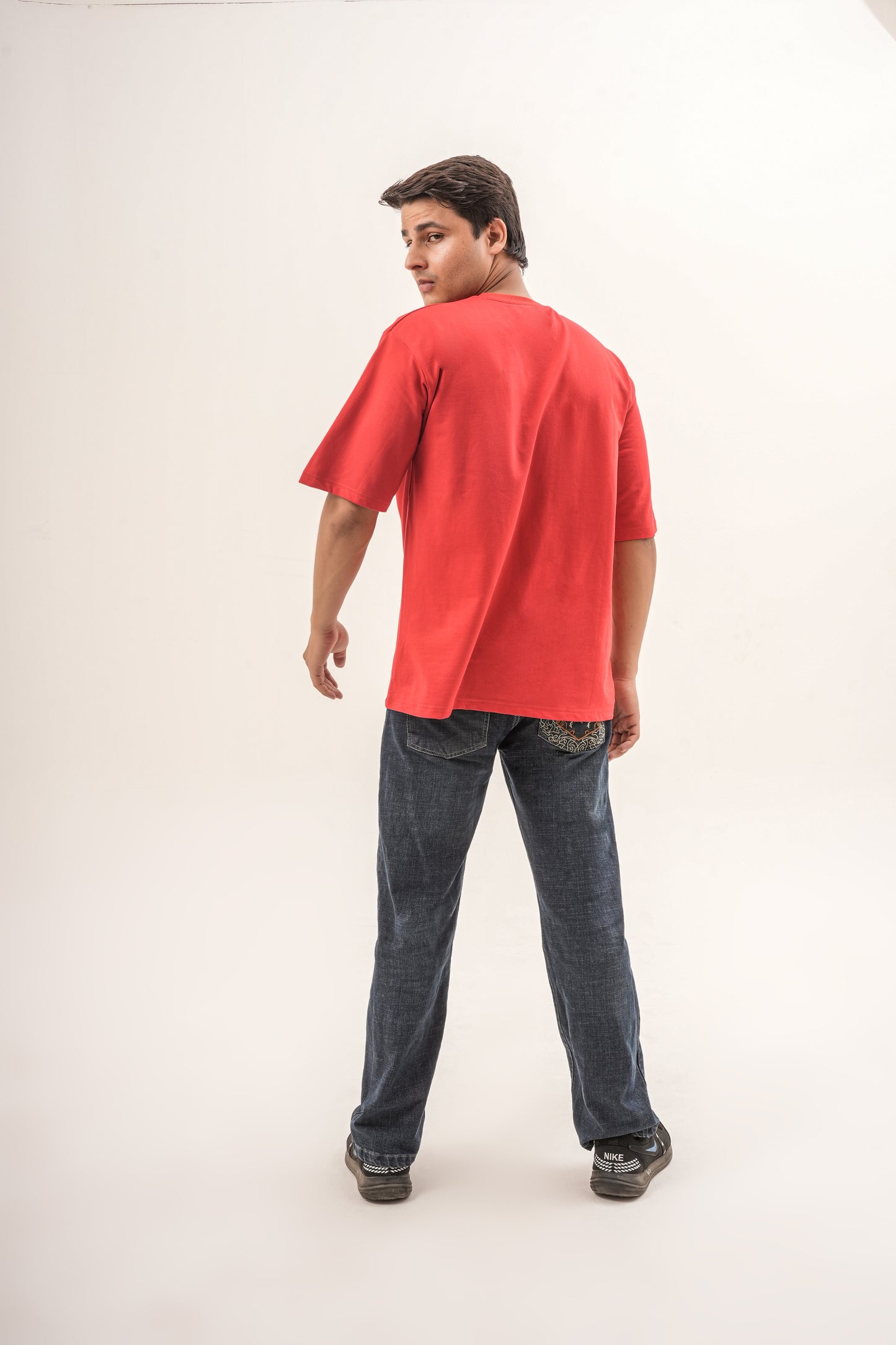 GRN Men’s Oversized T-Shirt French Terry Cotton Round Neck Half Sleeve