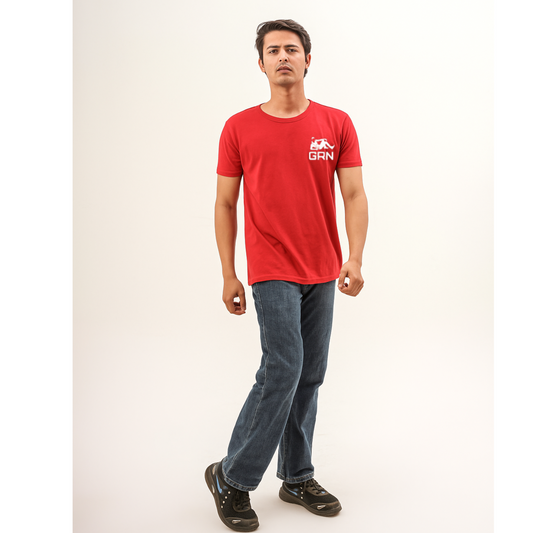 GRN Dot Knit Round Neck T-Shirt – Half Sleeve, 150 GSM, Lightweight Breathable Daily Wear