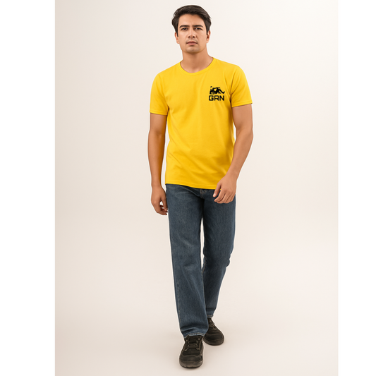 GRN Dot Knit Round Neck T-Shirt – Half Sleeve, 150 GSM, Lightweight Breathable Daily Wear