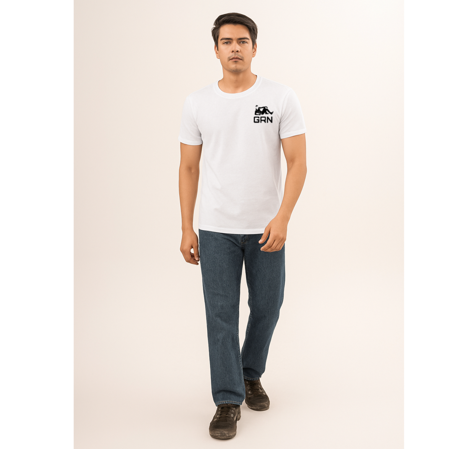 GRN Dot Knit Round Neck T-Shirt – Half Sleeve, 150 GSM, Lightweight Breathable Daily Wear