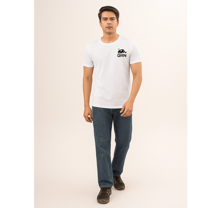 GRN Dot Knit Round Neck T-Shirt – Half Sleeve, 150 GSM, Lightweight Breathable Daily Wear