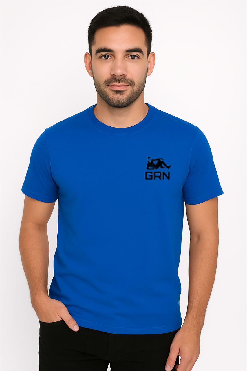 GRN Polycotton Round Neck T-Shirt – Half Sleeve, 180 GSM, Quick-Dry, Lightweight for Casual & Team Wear