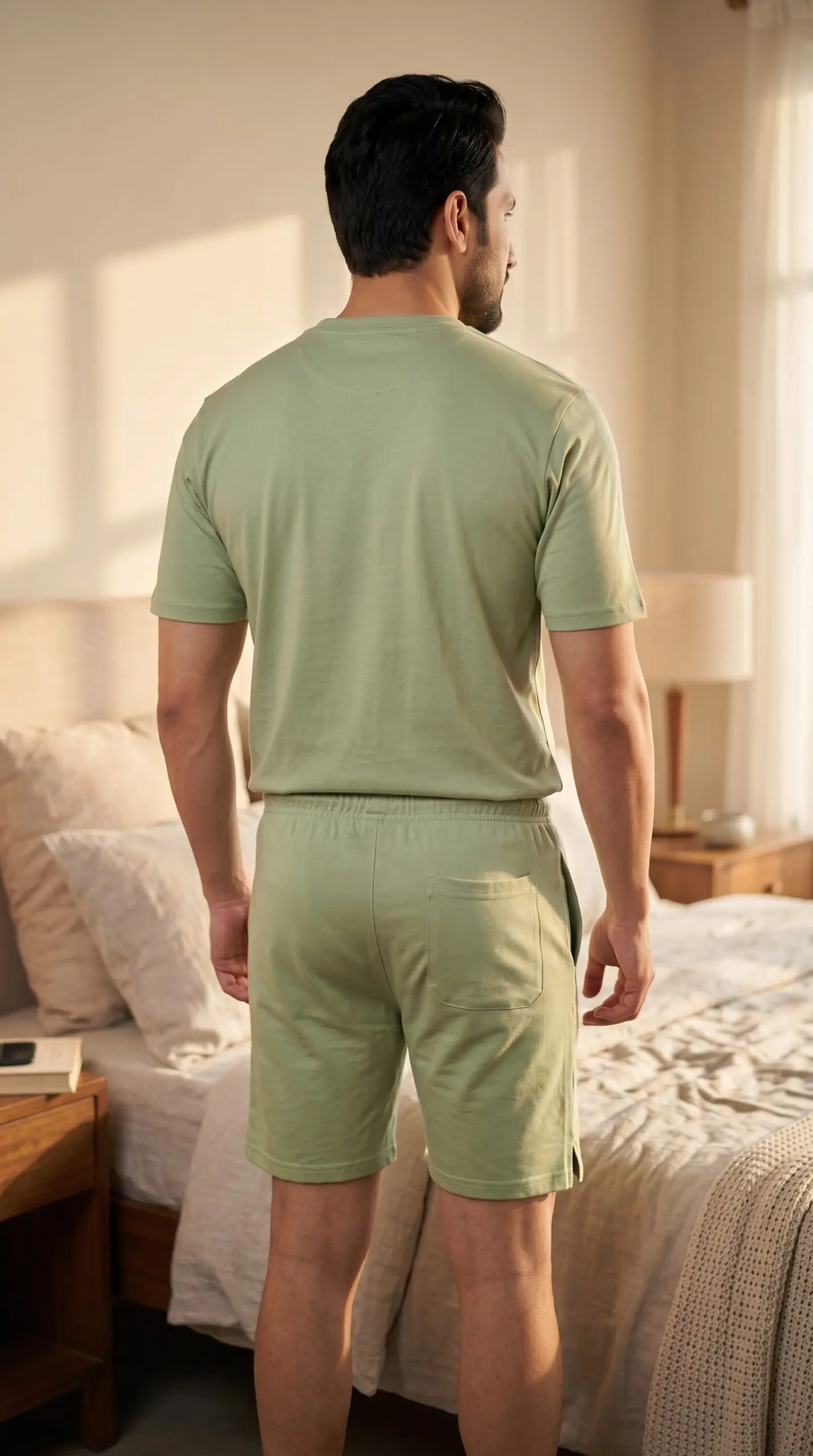 GRN Men's Pista Green Co-Ord Set | Hosiery Cotton T-Shirt & Shorts | Soft Breathable Summer Casual Wear - Image 8