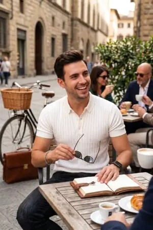 GRN Men's White Polo T-Shirt | Premium Cotton Blend Knit | Soft Breathable Casual Polo T-Shirt