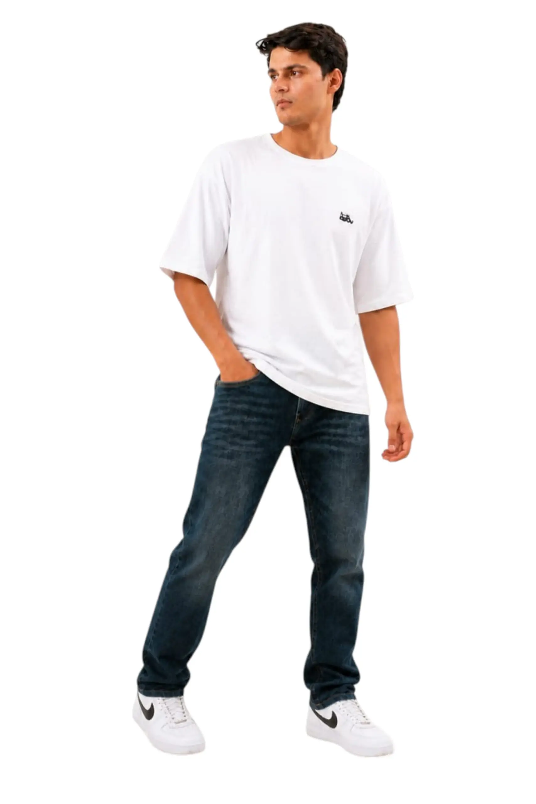GRN White Oversized Drop Shoulder T-Shirt – Premium Heavyweight Style with a Clean Edge