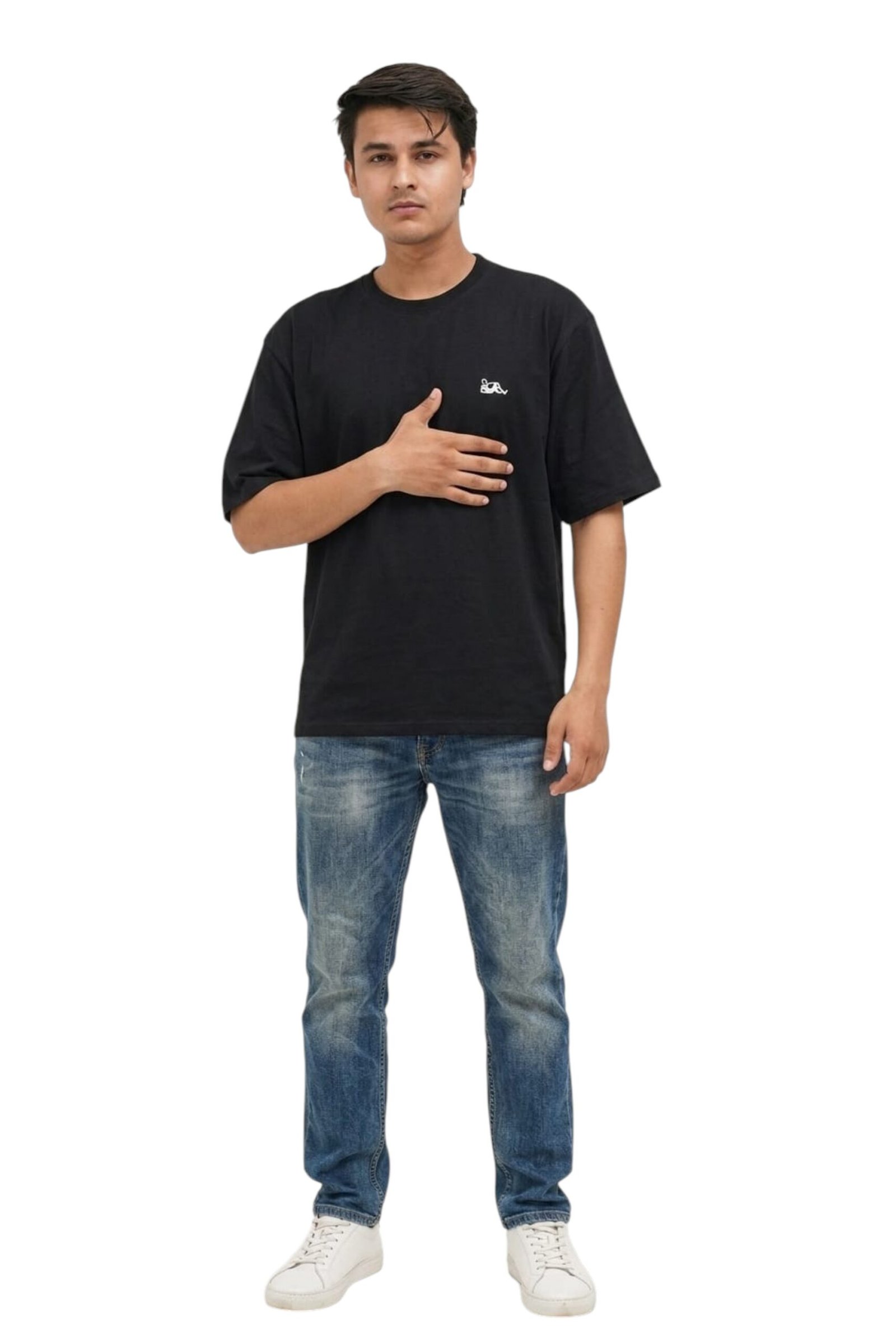 GRN Black Oversized Drop Shoulder T-Shirt – Premium Heavyweight Streetwear Comfort - Image 4