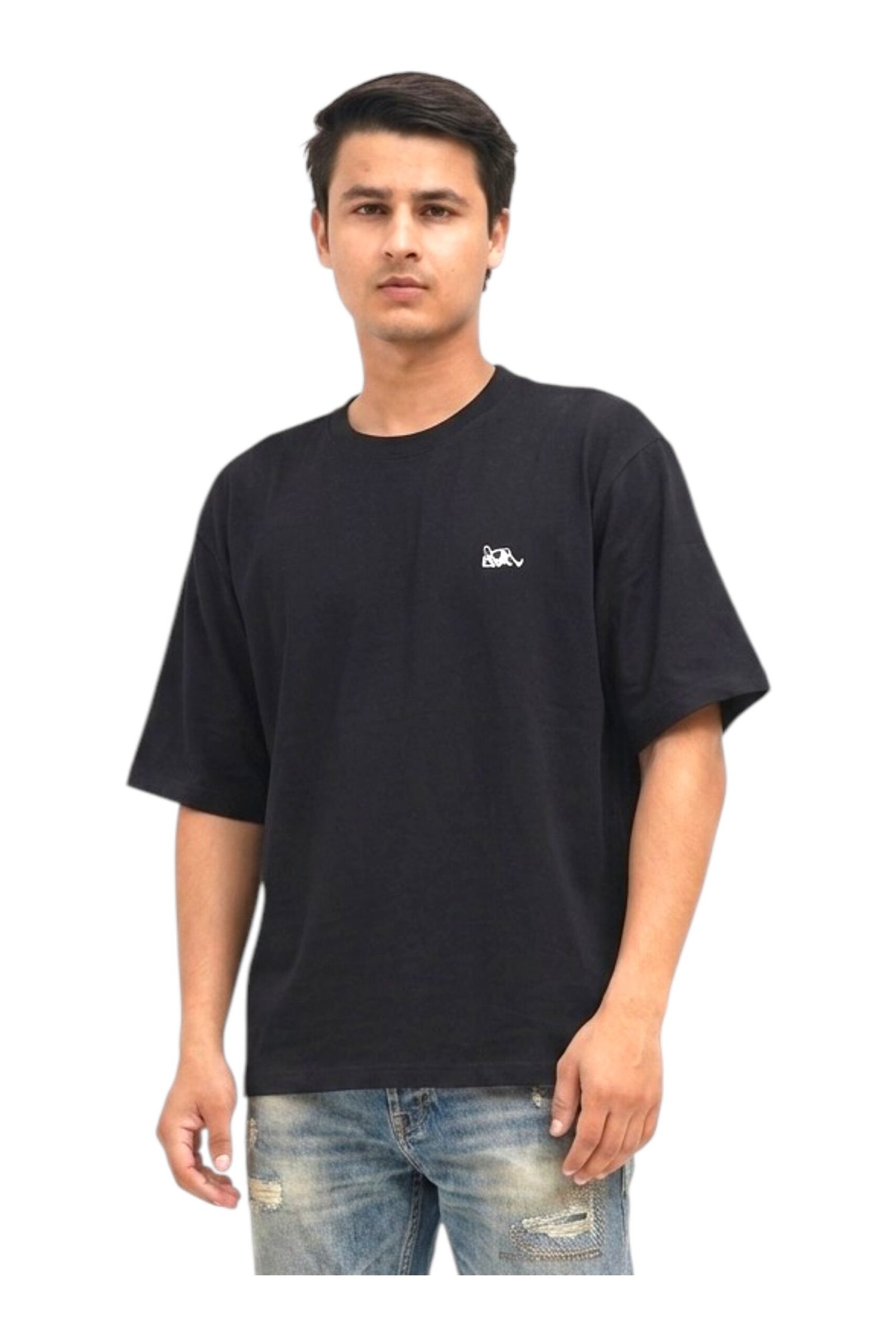 GRN Black Oversized Drop Shoulder T-Shirt – Premium Heavyweight Streetwear Comfort - Image 2