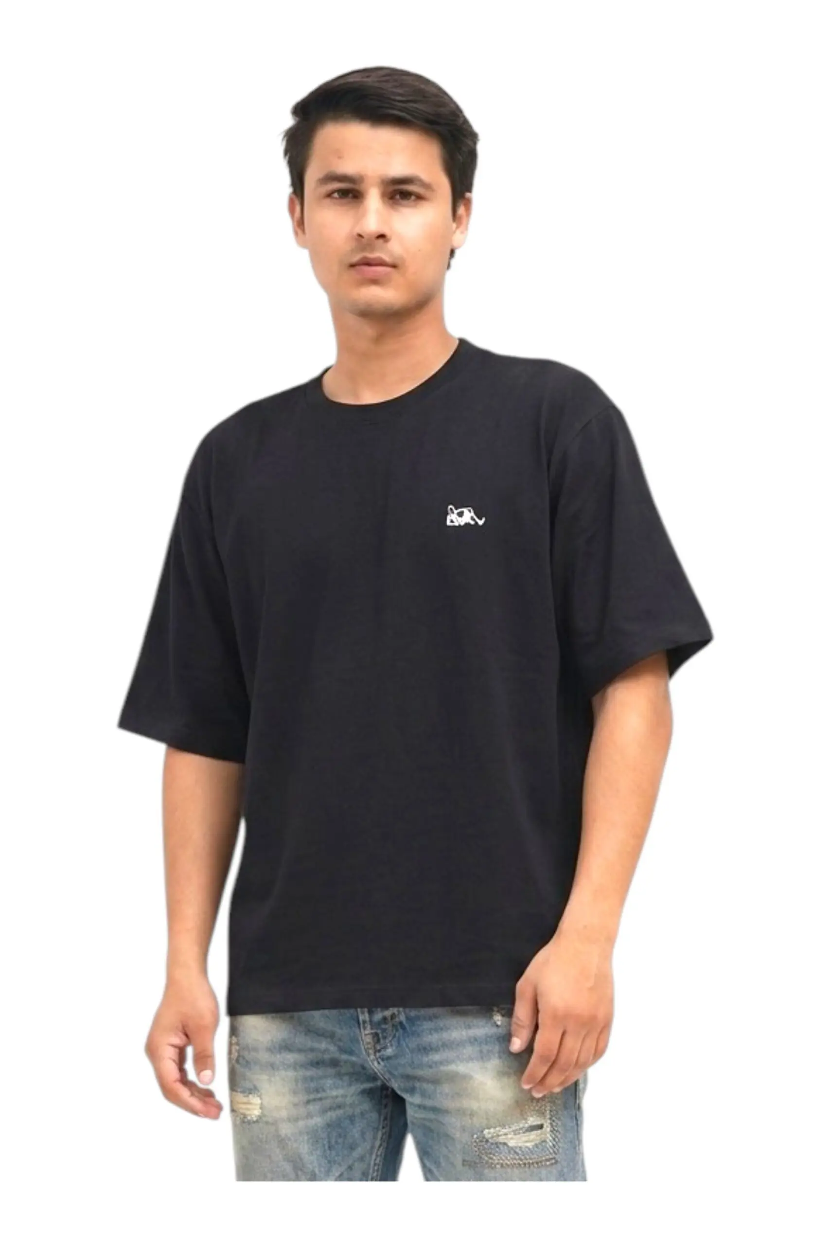GRN Black Oversized Drop Shoulder T-Shirt – Premium Heavyweight Streetwear Comfort - Image 2