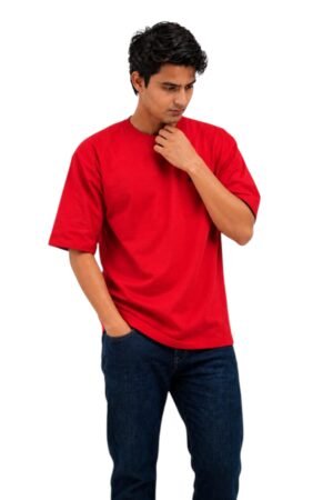 GRN Red Oversized Drop Shoulder T-Shirt – Premium Heavyweight Streetwear Statement