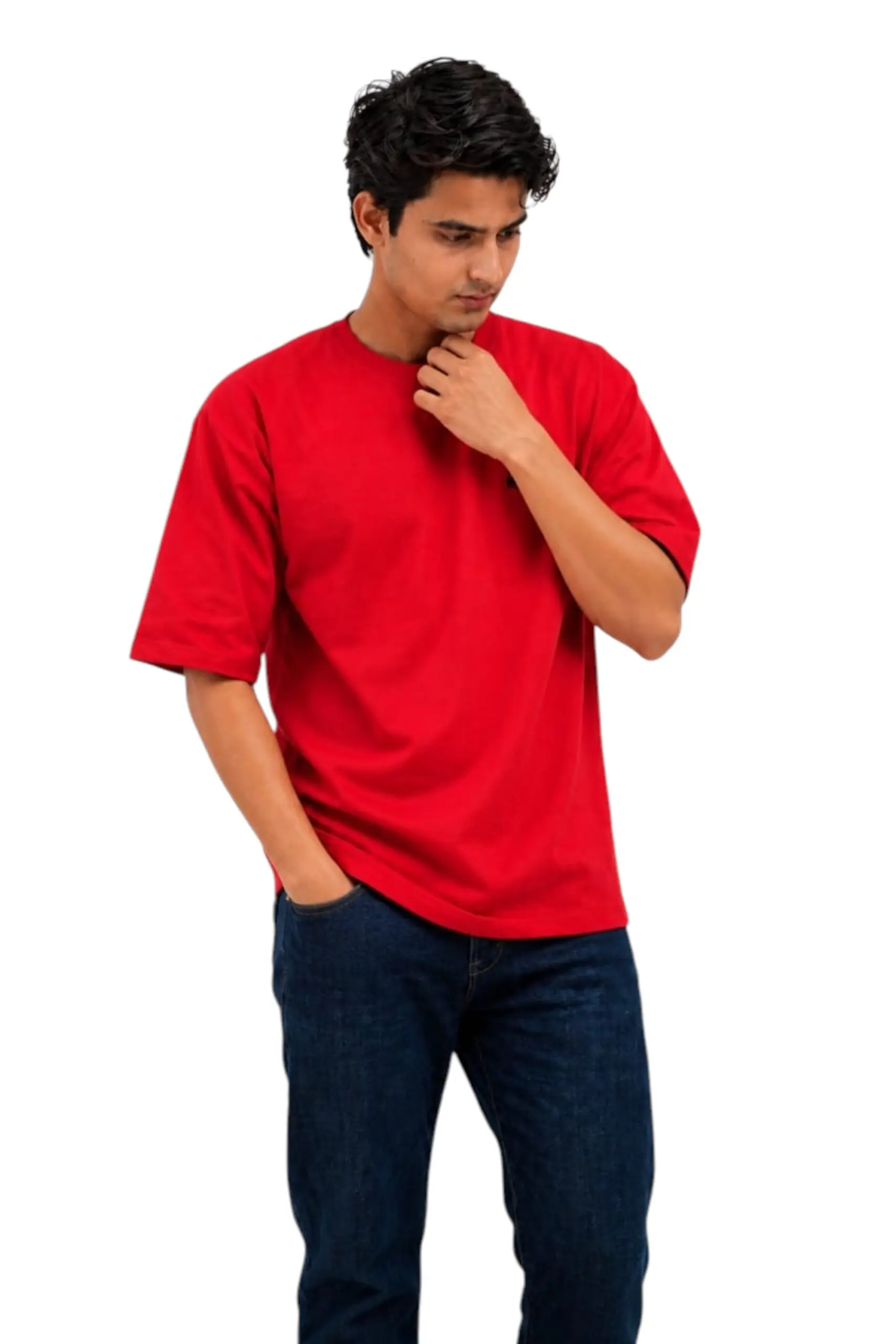 GRN Red Oversized Drop Shoulder T-Shirt – Premium Heavyweight Streetwear Statement