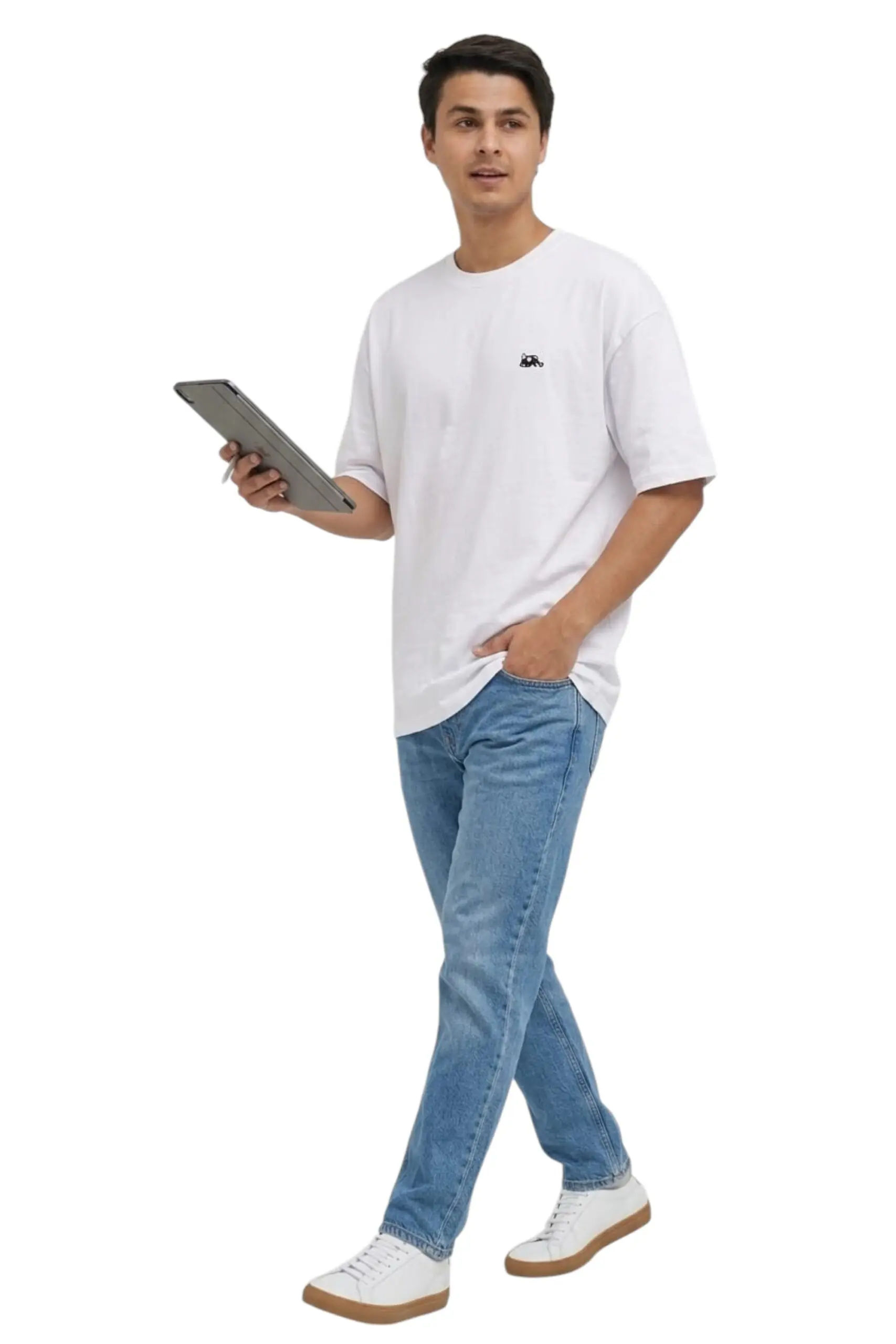 GRN White Oversized Drop Shoulder T-Shirt – Premium Heavyweight Style with a Clean Edge - Image 2