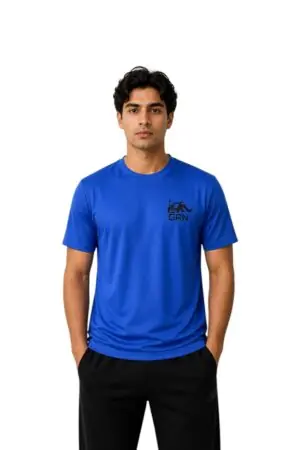 GRN Blue Round Neck T-Shirt – Bright Style, Everyday Comfort
