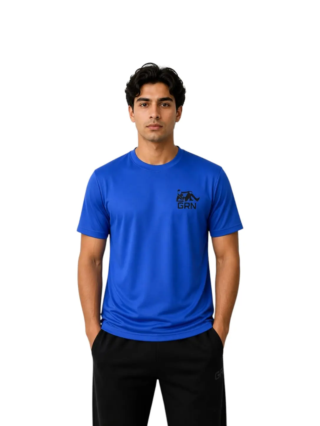 GRN Blue Round Neck T-Shirt – Bright Style, Everyday Comfort