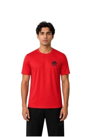 GRN Red Round Neck T-Shirt – Bold Style, All-Day Comfort