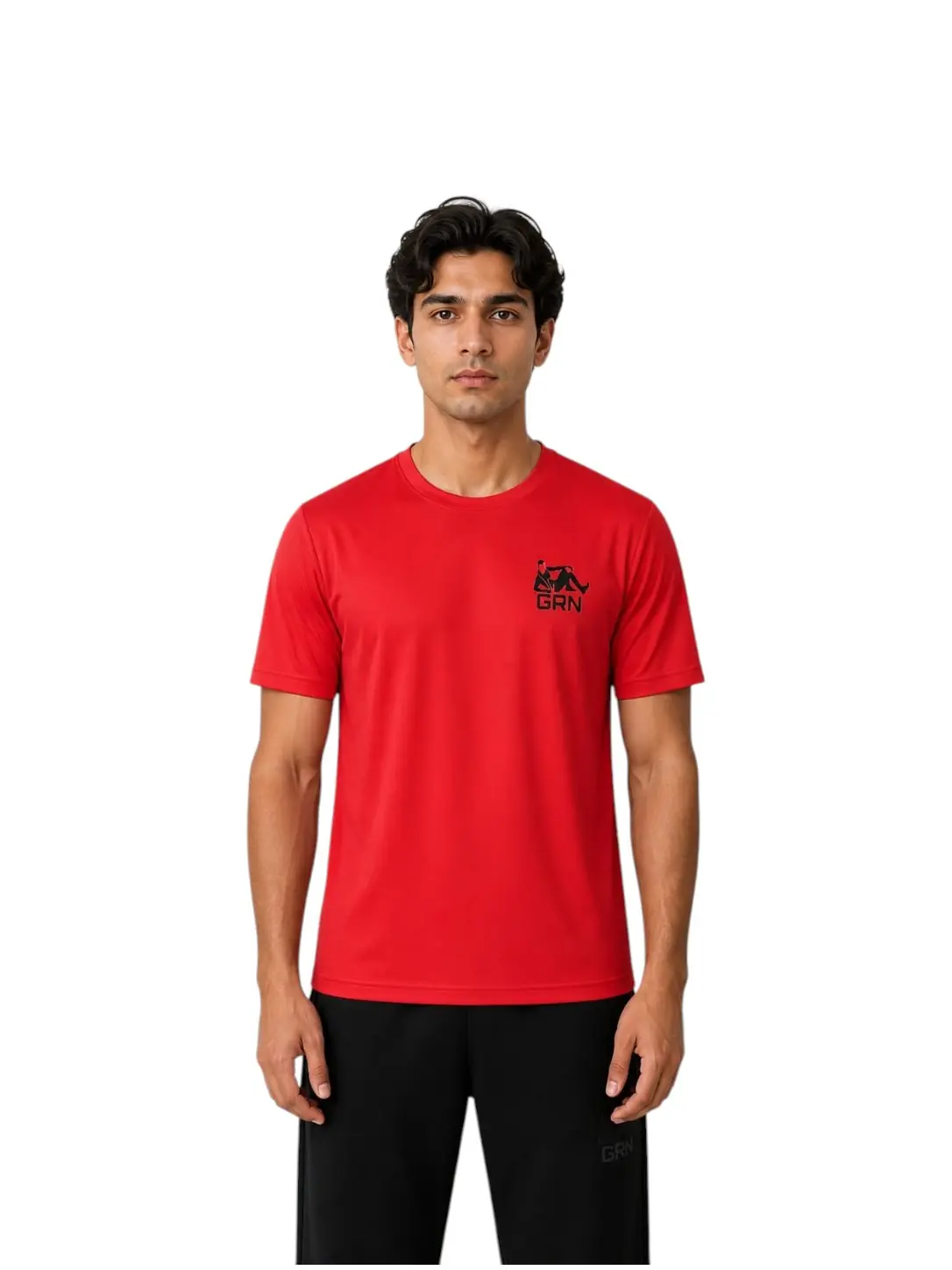 GRN Red Round Neck T-Shirt – Bold Style, All-Day Comfort