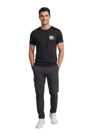 GRN Black Round Neck T-Shirt – Durable Comfort with Premium Feel