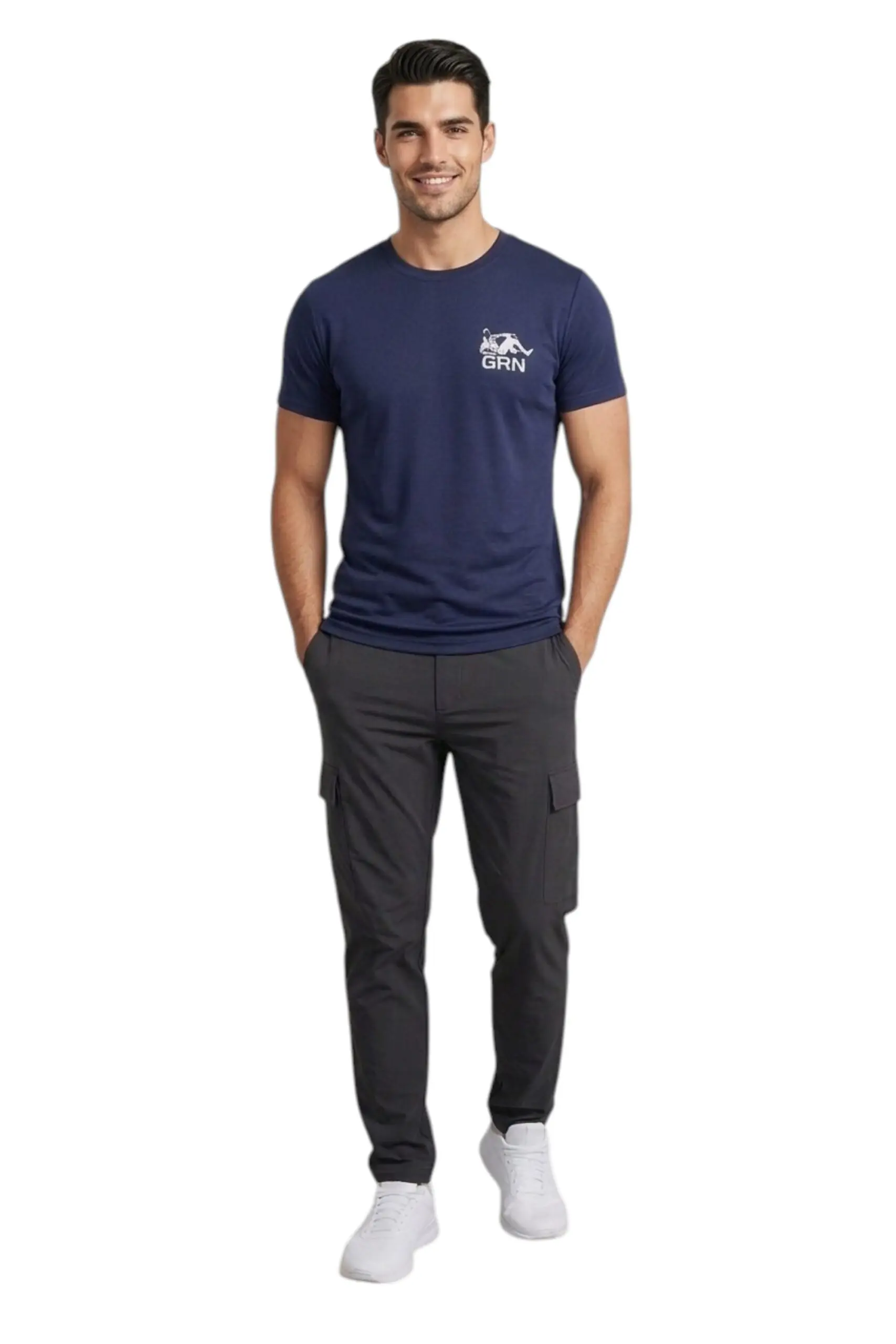 GRN Navy Blue Round Neck T-Shirt – Premium Look, Everyday Durability