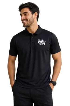 GRN Black Polo T-Shirt – Smart Style with Performance Comfort