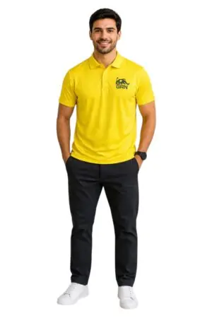 GRN Yellow Polo T-Shirt – Vibrant Style with Performance Comfort