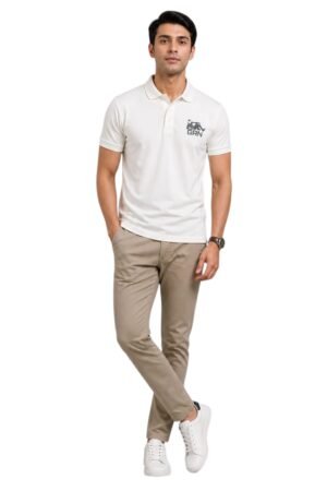 GRN White Polo T-Shirt – Premium Heavyweight Comfort with a Clean Look