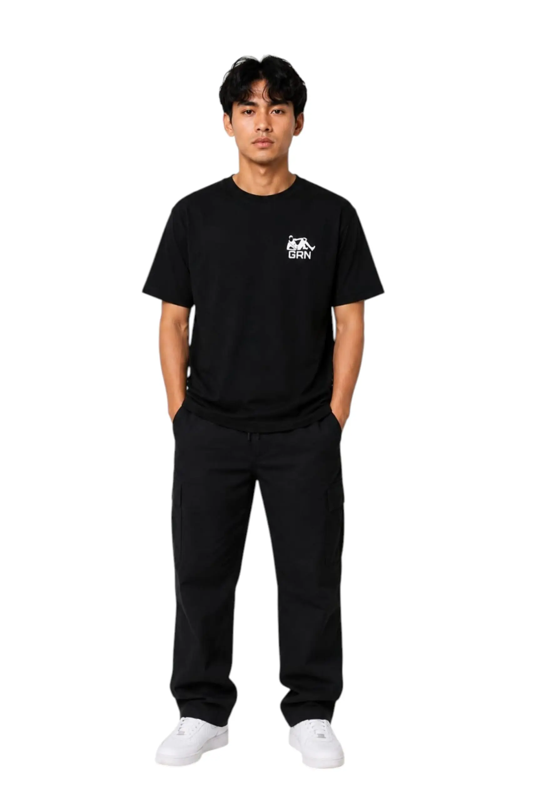 GRN Black Oversized Drop Shoulder T-Shirt – Premium Comfort with Street Style - Image 4