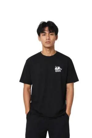 GRN Black Oversized Drop Shoulder T-Shirt – Premium Comfort with Street Style