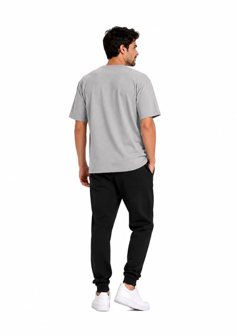 GRN Cement Grey Oversized Drop Shoulder T-Shirt – Premium Streetwear with a Modern Edge - Image 4