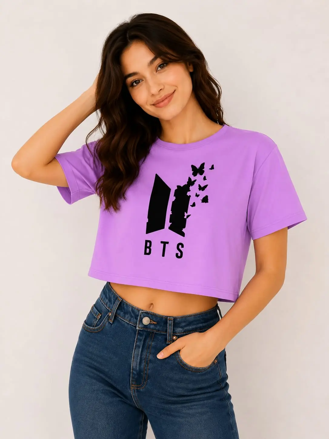 GRN Lavender Crop Top – Trendy Style with a Soft Touch - Image 2
