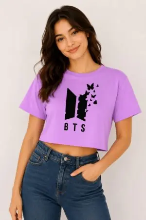GRN Lavender Crop Top – Trendy Style with a Soft Touch